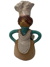 Mid Century Metlox Figurine, Poppytrail California Stoneware Woman Chef 