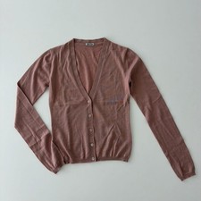 Miu Miu Cashmere Cardigan Women's Size 36 Pink Beige Pre-Owned