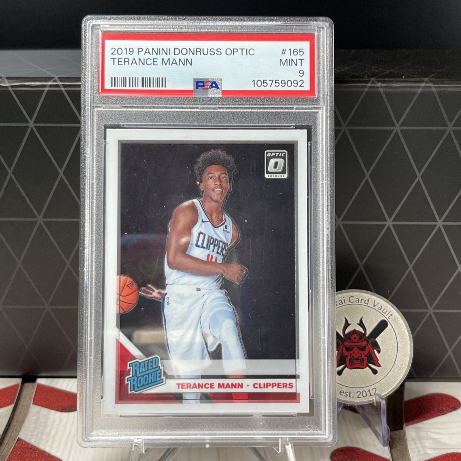 2019 Panini Donruss Optic Terance Mann ROOKIE RC #165 PSA 9 MINT LA Clippers FSU