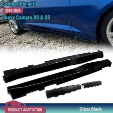 Side Skirts Zl1 Style For 2016-24 Chevy Camaro Rs Ss Panel Extension Gloss Black Side Skirts Zl1 Style For 2016-24 Chevy Camaro Rs Ss Panel Extension Gloss Black