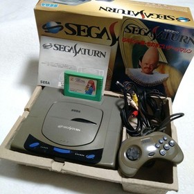 Sega Saturn Console Box Controller Cables Power Tested A4206