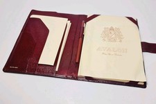 P. MS Burgundy Real Leather A5 Personal Organiser with Avalon Writing Set, Pen..