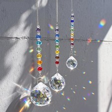 Set 3 Crystal Prisms Suncatchers for Window Hanging Rainbow Maker
