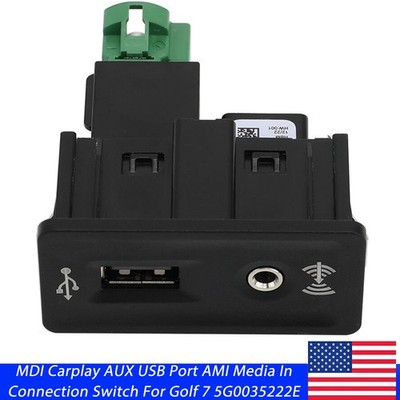 OEM MIB2 CarPlay MDI USB AUX Switch Control AMI Socket Adapter For VW Golf 7 7.5