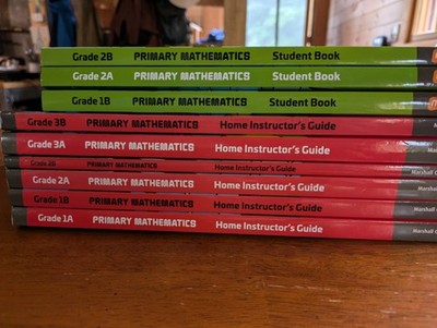 Singapore Primary Mathematics Lot, 1A-3B Instructor Manuals, 1B-2B Student Books