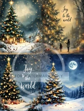 Joy To The World | A4 Rice Paper | Paper for Decoupage | Decoupage Central