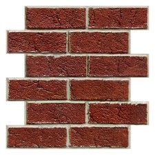 3D Peel and Stick Brick Wall Panels, Faux Red Brick Wall Covering,10 Pcs of 1...