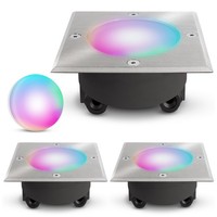3 StüCk Virok Bodenstrahler IP67 Flach Quadratisch Smart Rgb Led GX53 6W Dimmbar