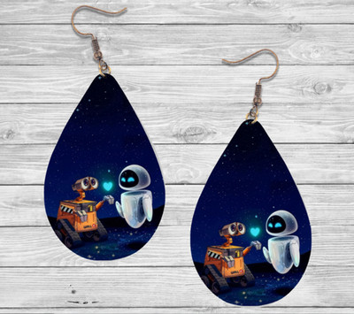 Wall-E Wooden Teardrop Earrings: Hypoallergenic