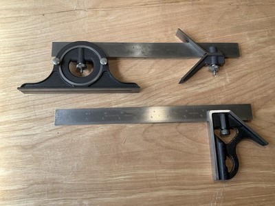 Millers Falls No. 4 Combination Squares Set of 2 Made In USA Vintage Tools