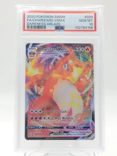 CHARIZARD VMAX 2020 POKEMON DARKNESS ABLAZE FULL ART #020/189 PSA 10 Q0895