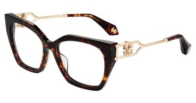 Roberto Cavalli VRC120 Eyeglasses Eye Glasses 01AY Shiny Dark Havana Authentic N