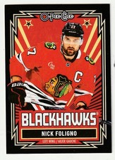 2025-26 OPC Nick Foligno Black Retro #481, 85/100 Chicago Black Hawks mint