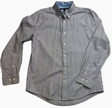 Tommy Hilfiger Men s M Custom Fit Striped Button-Down Shirt Blue/White L/S