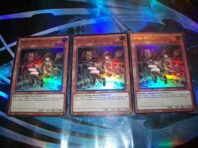 3x Aussa the Earth Charmer 1st Edition Ultra Rare CH02-EN004 Yu-Gi-Oh!