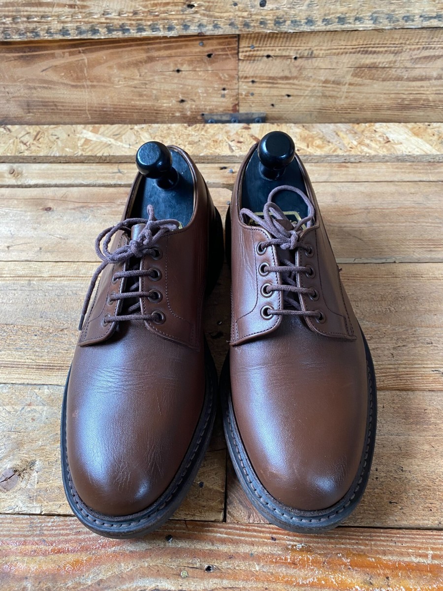 Prada X Church's brown derby leather dress shoes, commando