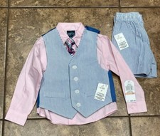 Nautica Toddler Boys 4-Pc. Formal Shorts, Vest, Shirt, Tie Suit,  2T or 3T NWT