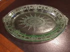 Anchor Hocking Cameo "Ballerina" 12" Green Depression Glass Oval Platter Dish