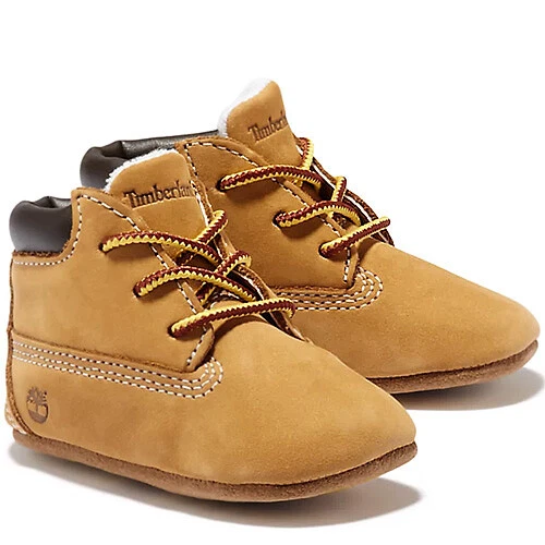 Timberland Recién Nacido Infante Fondo Suave Trigo Niño Zapatos Cuna Botines Gorra Conjunto Foto 3 de 4