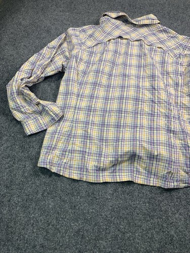 Columbia Shirt Womens 1X Yellow Long Sleeve Button Up Omni Shade Outdoor - 第 10/15 張圖片