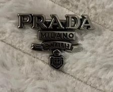 PRADA Brooch,Pin Badge, Used But Excellent,Hat,Bag,jacket,dress,womens