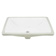 Signature Hardware Rectangular Undermount Sink, White, 20.25x14.75