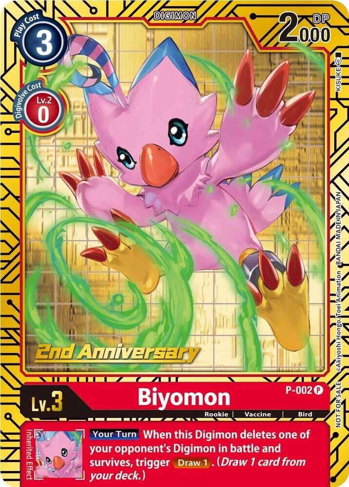 Biyomon Alternate Art Foil - P-002 NM - Digimon TCG