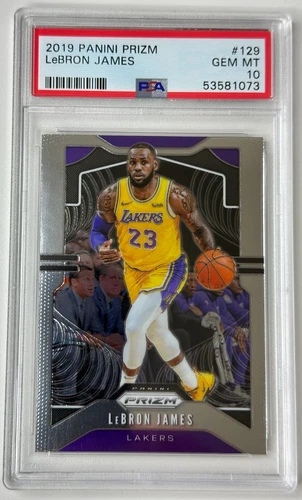 2019 LEBRON JAMES Panini Silver Prizm Card #129 PSA 10 GEM MINT LAKERS