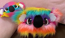KOALA BEAR PENCILCASE  CHANGE PURSE RAINBOW FURRY SUPER CUTE 