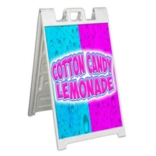 COTTON CANDY LEMONADE Signicade 24x36 AFrame Plastic Sidewalk Sign CARNIVAL FOOD