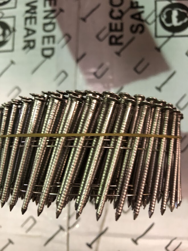 Stainless Steel 15 Degree Flat Wire Collated Coil Nails 2.1 x 45mm