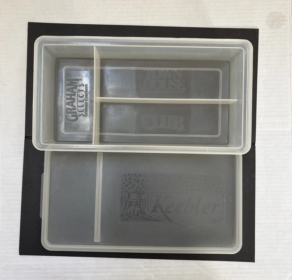 Contenedor de almacenamiento dividido rectangular Keebler Cracker Keeper de colección Graham Club Foto 4 de 4