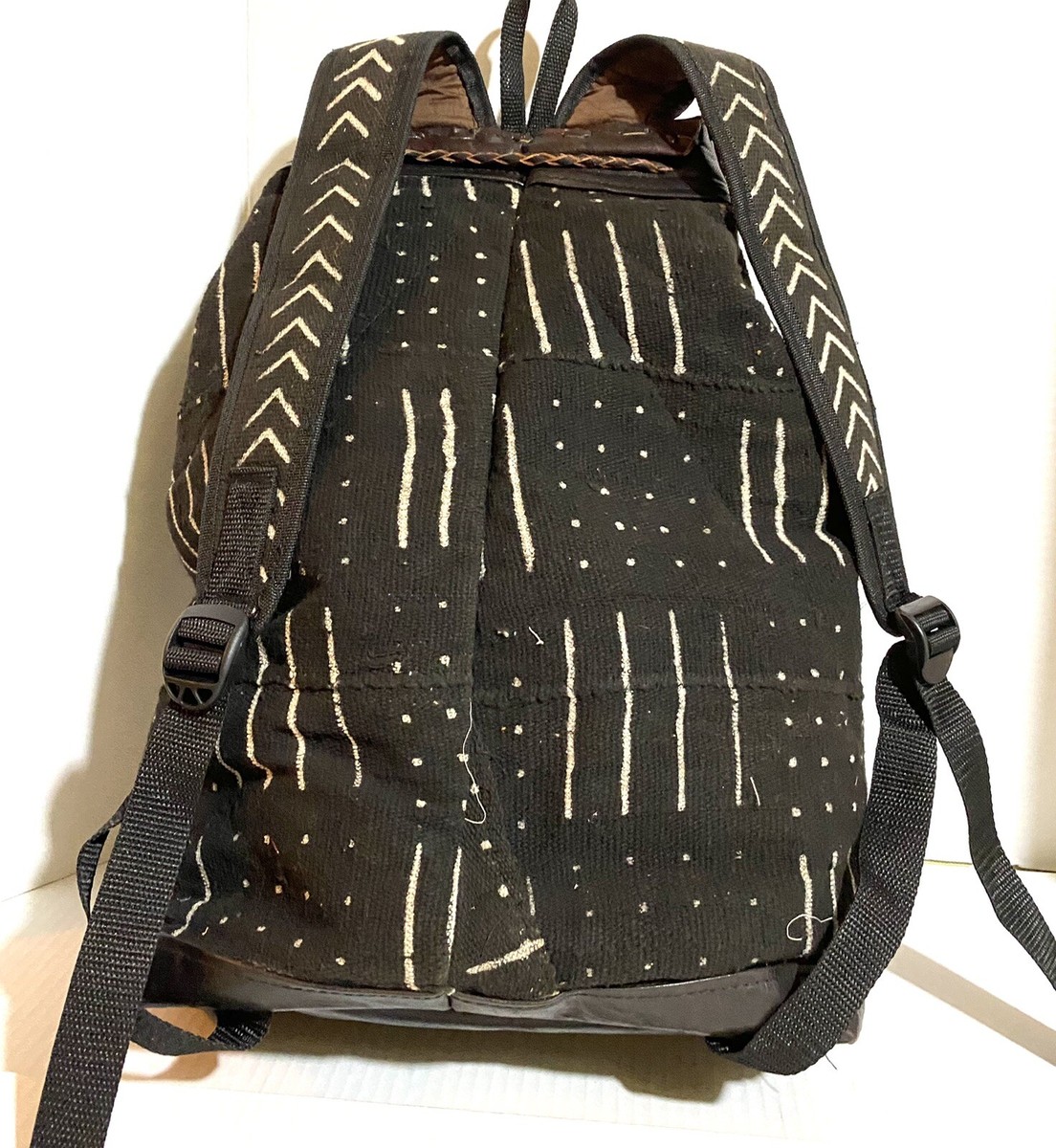 Handmade  Unsex Africa mud cloth cotton canvas leather backpack Mudcloth Backpack - Etsy main image 3