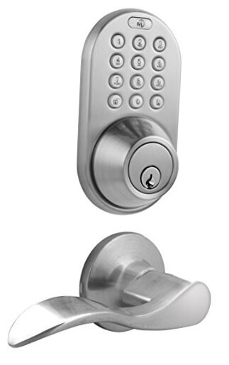 DFL-02SN Keyless Electronic Touchpad Deadbolt and Lever Combo for Secure Entry-image