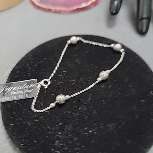 Beall's Signature Sterling Silver Engraved Ball And Chain Bracelet 7.75" NWT - Picture 11 of 15