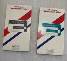 2X Word and WordPerfect Training Tapes - VHS Cassette  - Vintage Computing