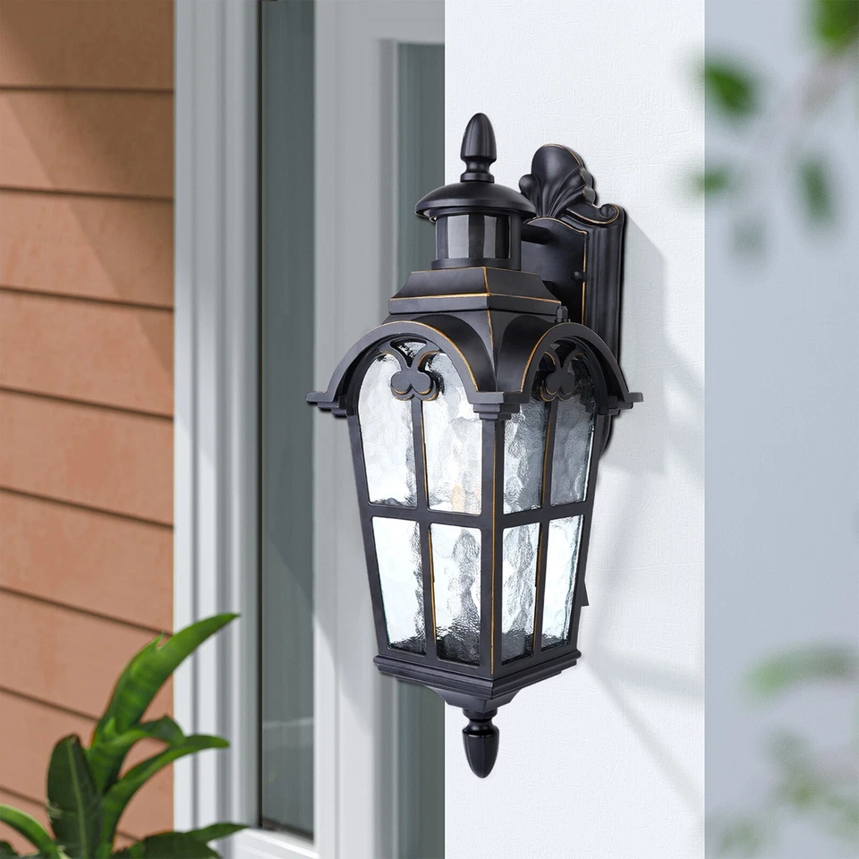 DEWENWILS 2-Pack Motion Sensor Outdoor Wall Lights Dusk to Dawn Exterior Lantern - Image 2 of 4