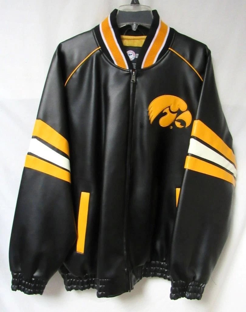 Iowa hawkeye leather clearance jacket