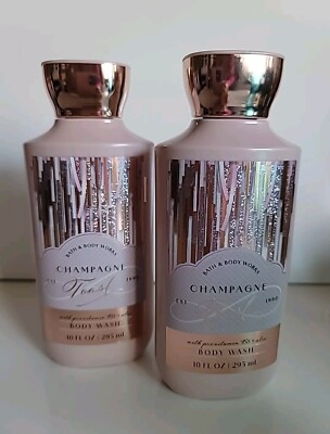 2x Bath & Body Works CHAMPAGNE TOAST BODY WASH 10 Oz New