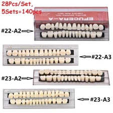 5 Sets Acrylic Resin Denture Shade A2 A3 Dental Full Set False Teeth Upper Lower