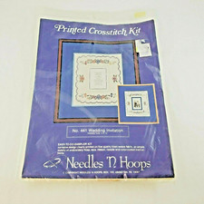 Needles N Hoops Printed Cross Stitch Kit Wedding Invitation #441 VTG  NIP