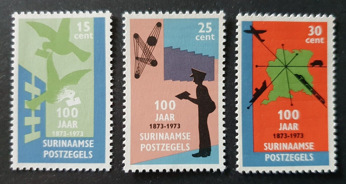 【Rare】　STAMPS of the WORLD 1973 1973 SURINAME NETHERLANDS SET 100 YEARS STAMPS IN SURINAME VF MNH