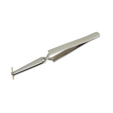 Straight with Hole Soldering Tweezer Cross  Self Lock 4-1/2" Long - Hold Wires