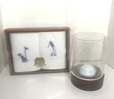 2 Royal Country Golf RCG White Mens Handkerchief Golfer  Golf Themed Glass
