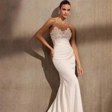 Classic Mermaid Wedding Dress Sweetheart Sweep Train Design Charming Sleeveless