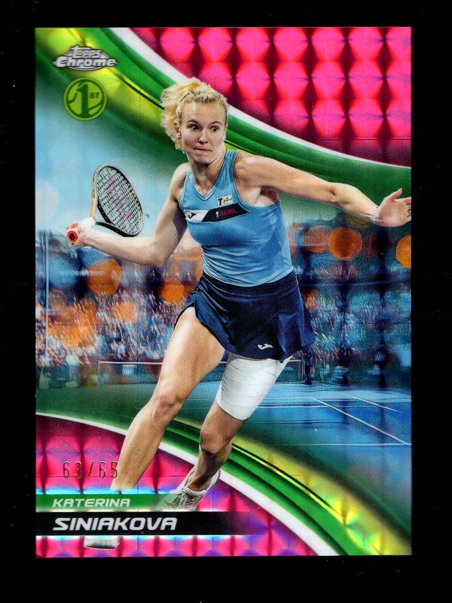 2025 TOPPS CHROME TENNIS PINK GEOMETRIC REF #71 KATERINA SINIAKOVA RC 63/65