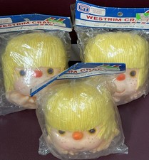 Three Westrim Crafts 4 MITZY Doll Head with Hands 9602 YELLOW YARN HAIR