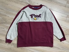 Vintage Y2K Disney Winnie the Pooh Embroidered Maroon/ Gray Sweatshirt Women s L