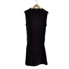 Quince Women Stretch Cotton Jersey Mock Neck Mini Dress TRUE Black XL