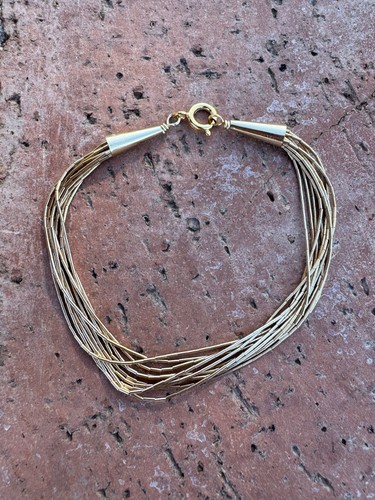 Handmade Liquid Gold 10 Strand Bracelet 7"